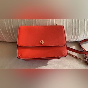🎈 Brand New Tory Burch Red Leather chain Link Purse crossbody Bag 🎈